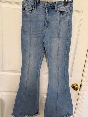 KanCan Light Wash Flare Jeans with Front Panel Seams